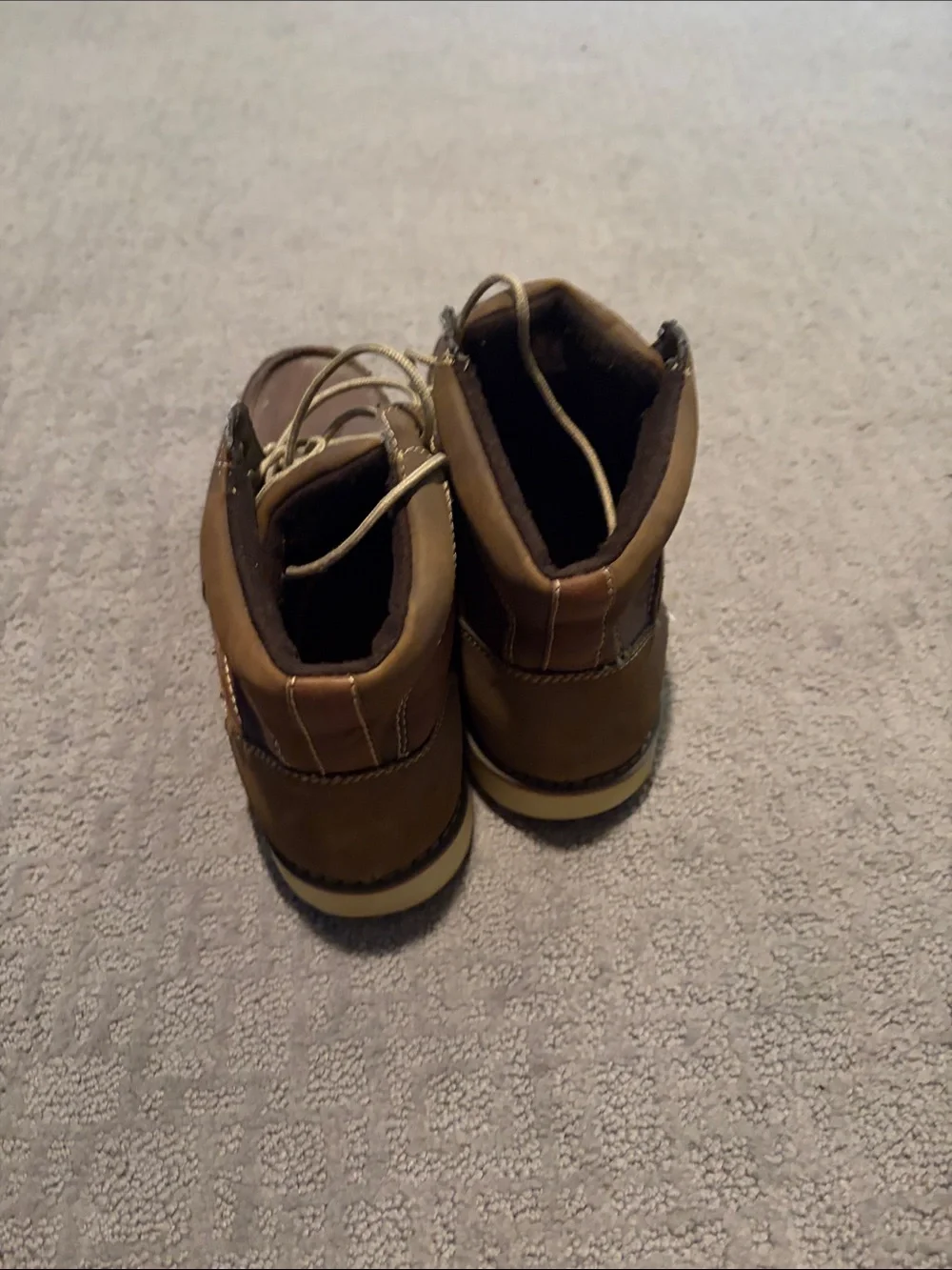 Sonoma Men's Tan and Brown Lace-Up Work-Style Boots